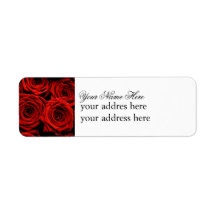 Etiqueta de rosa vermelha