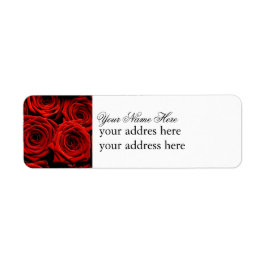 Etiqueta de rosa vermelha