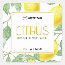 Etiqueta de rótulo da vela Citrus