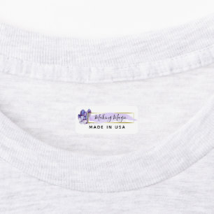 Etiqueta de Roupa Minimalista Aquarela Cristais e