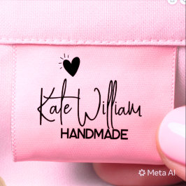 Etiqueta de roupa personalizada rosa para item fei