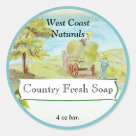 Etiqueta de sabão artesanal - cena do país