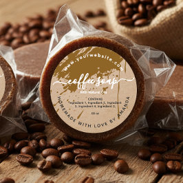 etiqueta de sabão de café caseiro kraft