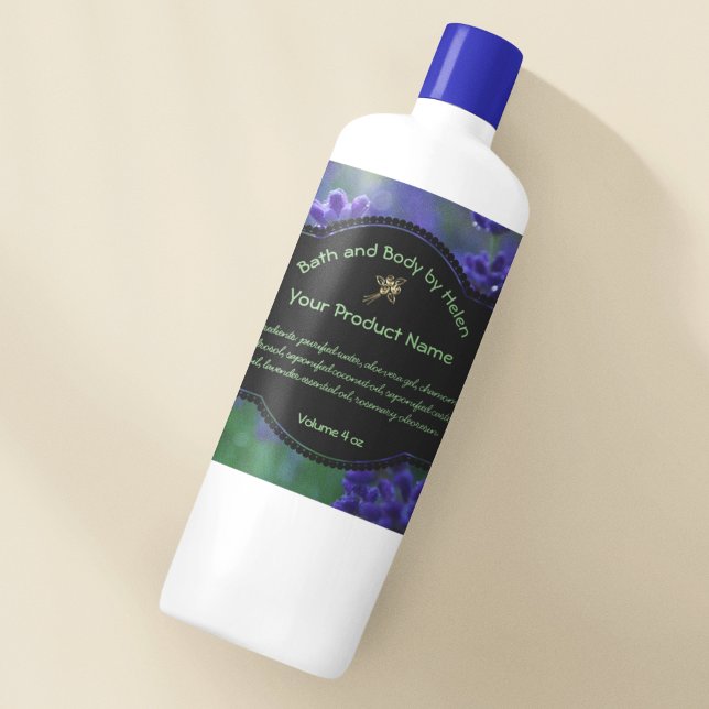 Etiqueta de sabão de lavanda - quadrada com ingred (Criador carregado)