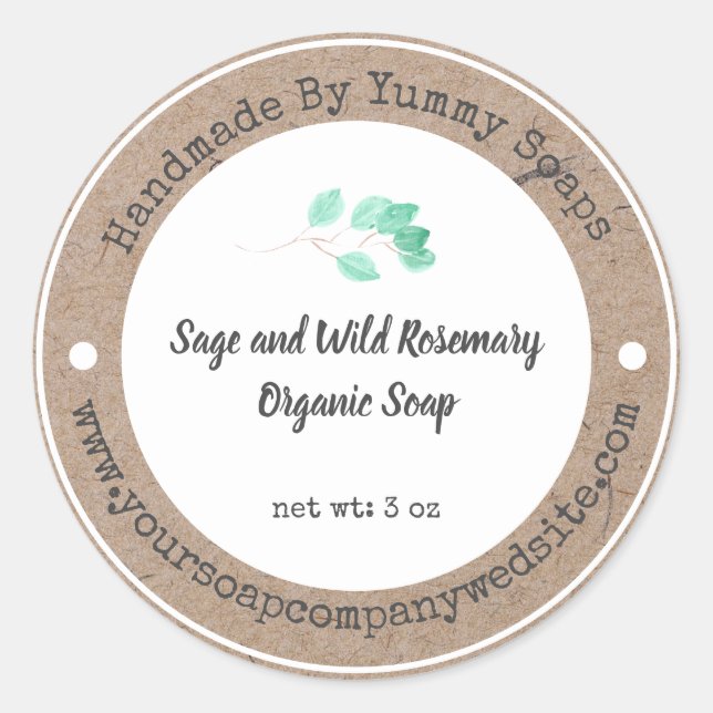 Etiqueta de Sabão | Papel Kraft Falso (Frente)