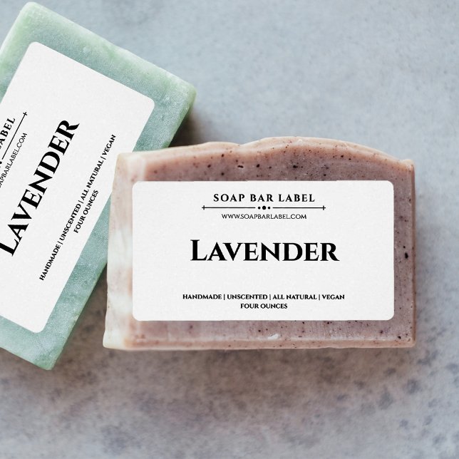 Etiqueta de sabão personalizada Adesivo branco de  (Criador carregado)