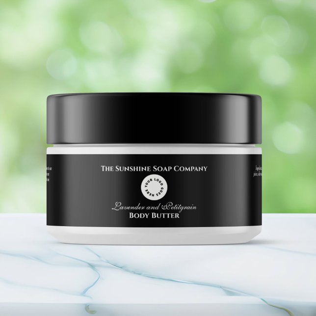 Etiqueta de salto de cosméticos - Preto com logoti (Criador carregado)