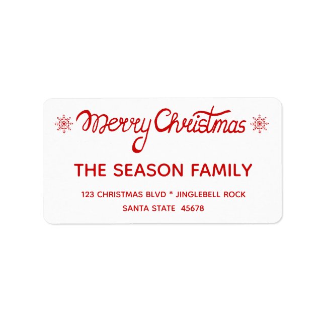 Etiqueta de Script com Letra Feliz Natal (Frente)