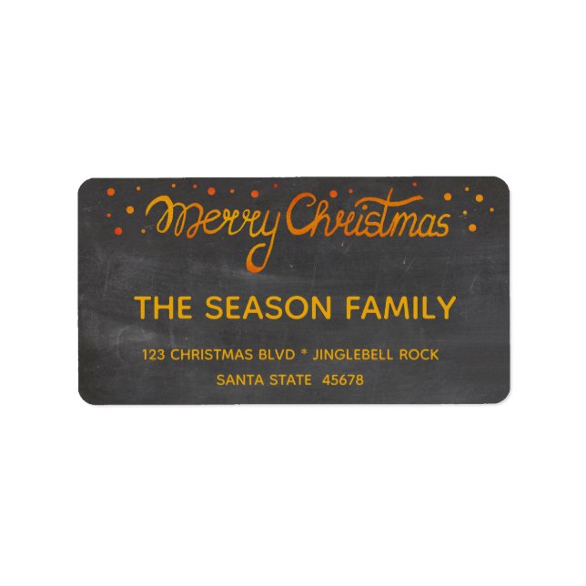 Etiqueta de Script com Letra Feliz Natal (Frente)