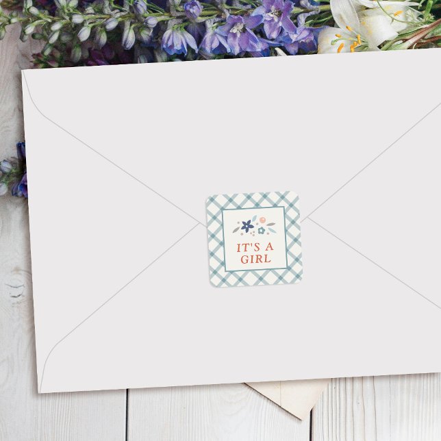 Etiqueta de Selagem de Envelope Azul Doce Floral M (Criador carregado)
