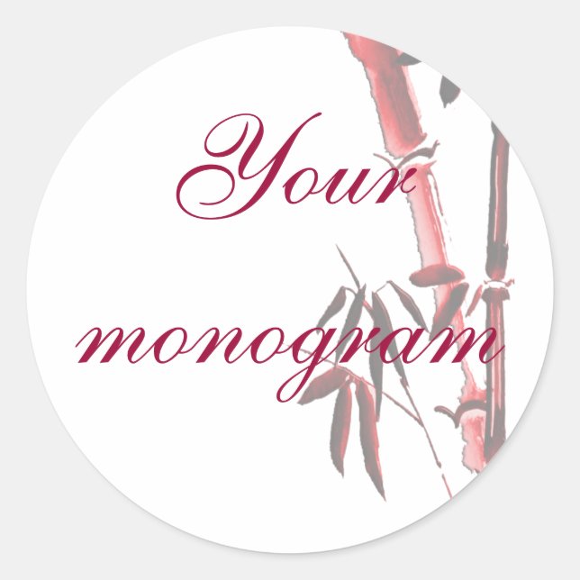 Etiqueta de selagem de envelopes bambu asiáticos (Frente)