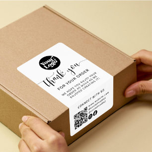 Etiqueta de selo do logotipo QR Package White Box
