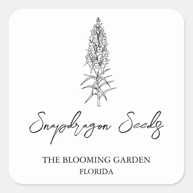 Etiqueta de sementes do Snapdragon (Frente)