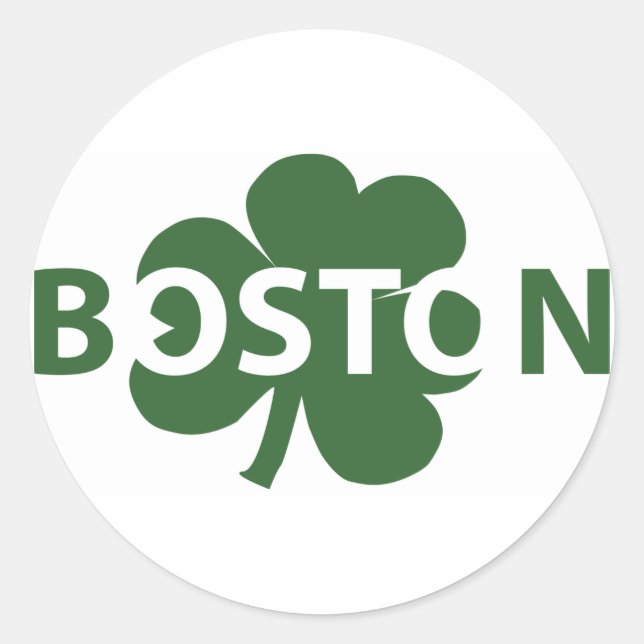 Etiqueta de Shamrock irlandês da Boston (Frente)