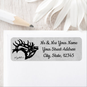Etiqueta de Silhouette de Elk