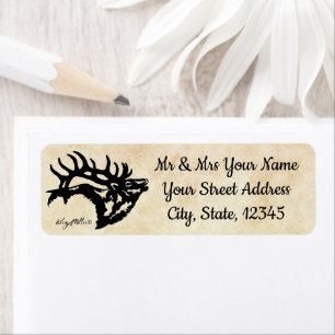 Etiqueta de Silhouette de Elk