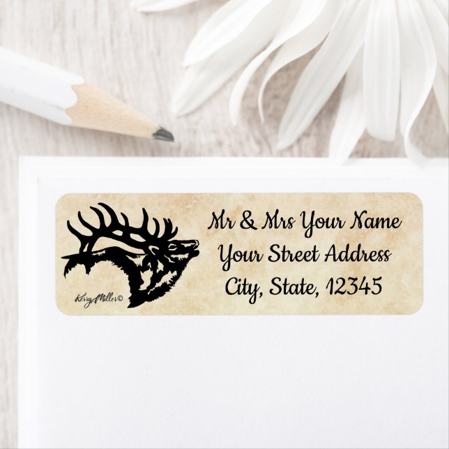 Etiqueta de Silhueta de Elk Bull (Insitu)