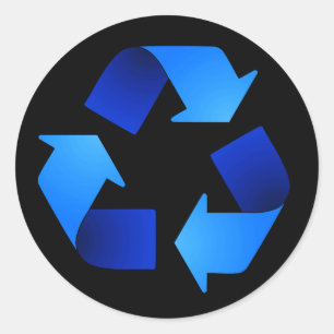 Etiqueta de Símbolo de Reciclagem Azul