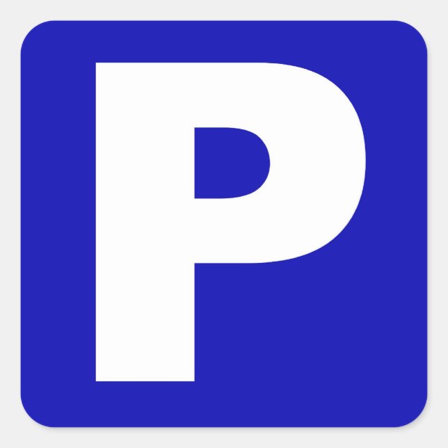 Etiqueta de Sinal de Estacionamento Branco e Azul (Frente)
