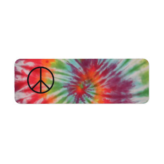 Etiqueta de Sinal de Paz de Tie Dye