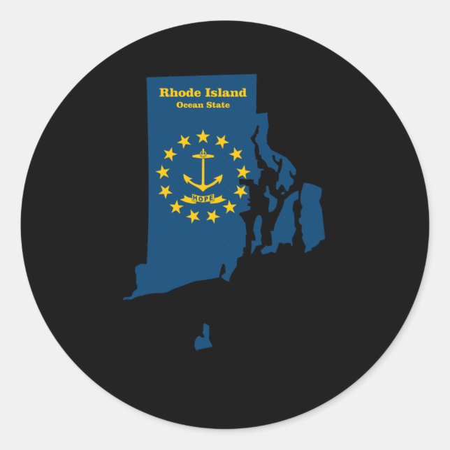 Etiqueta de Sinalizador de Mapa da Ilha Rhode (Frente)