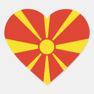 Etiqueta de Sinalizador do Coração da Macedônia