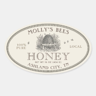Etiqueta de Skep de Ivory Honey Vintage com fronte