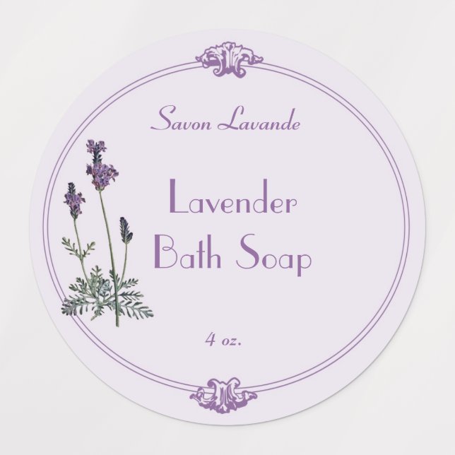Etiqueta de Soap de Lavanda impermeável (Design 1)