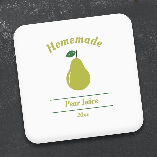 Etiqueta de Suco de Pear Editável (Pear Juice Label Sticker)