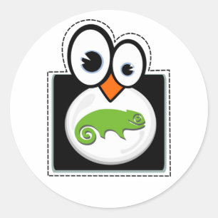 Etiqueta de Suse do pinguim de Linux