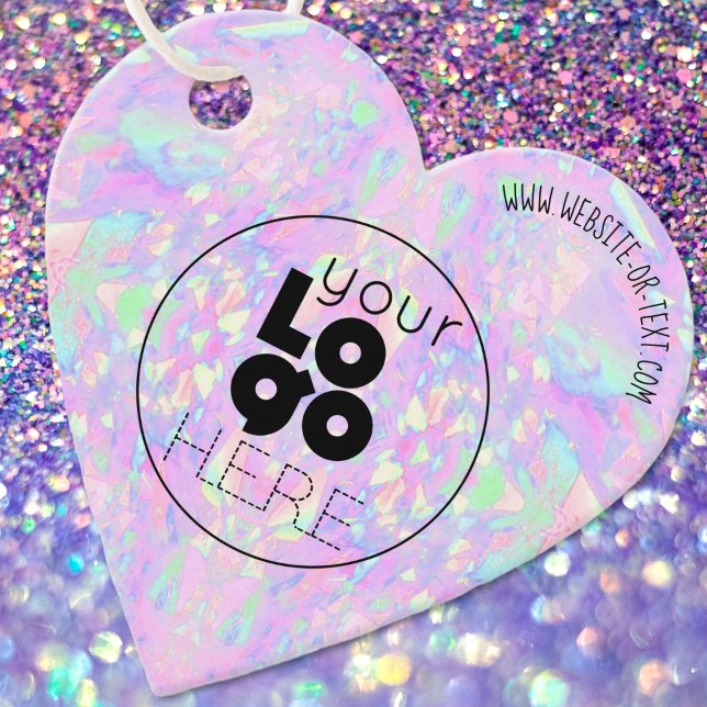 Etiqueta de suspensão da forma cardíaca iridescent (Criador carregado)