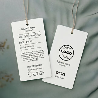 Etiqueta de Suspensão de Roupas com Preço e Logoti