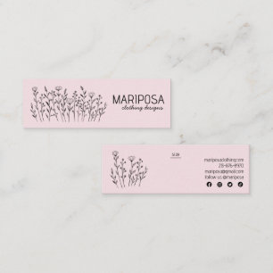 Etiqueta de tamanho personalizada com ícones socia
