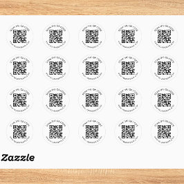 Etiqueta de Texto Personalizado com QR Code Modern