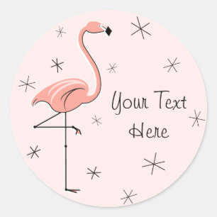 Etiqueta de texto rosa Flamingo