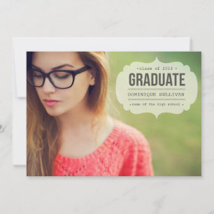 Etiqueta de Tipo de Vintage   Convite à graduação