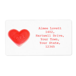 Etiqueta de transporte do Sweet Heart