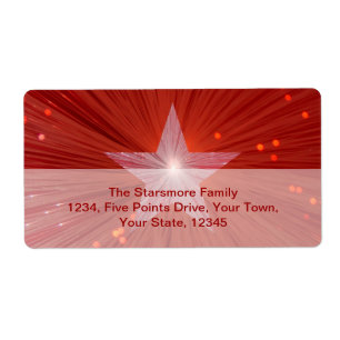 Etiqueta de transporte vermelha da estrela grande