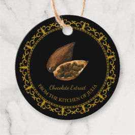 Etiqueta de travamento de extração de chocolate de