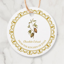 Etiqueta de travamento de extração de chocolate de