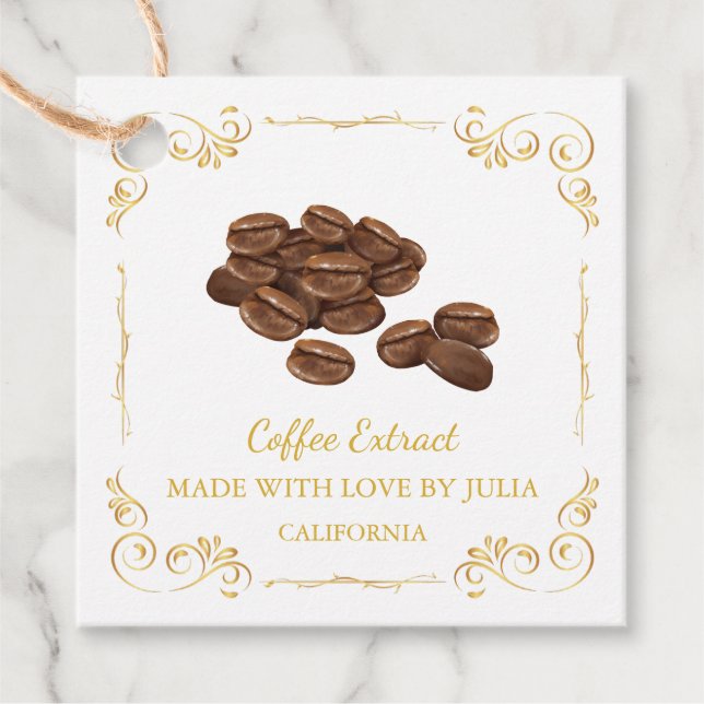 Etiqueta de travamento quadrado de extração de caf (Frente)