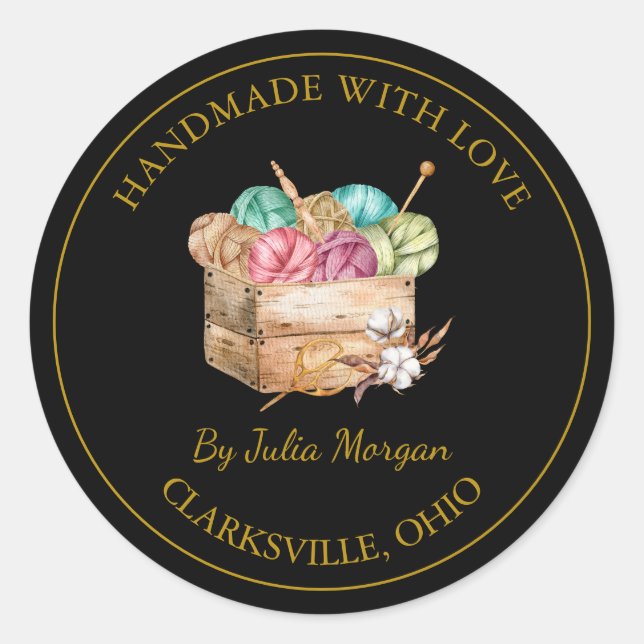 Etiqueta de tricô artesanal (Frente)