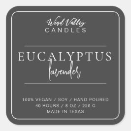 Etiqueta de vela branca de cinza minimalista moder