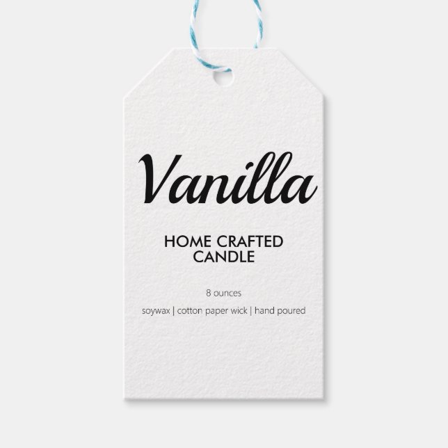 Etiqueta de Vela Branca e Preta Moderna (Frente)