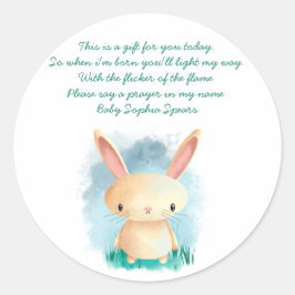 Etiqueta de Vela de Oração Bunny