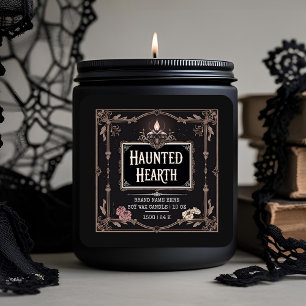 Etiqueta de Vela Gótica Preta Halloween Personal