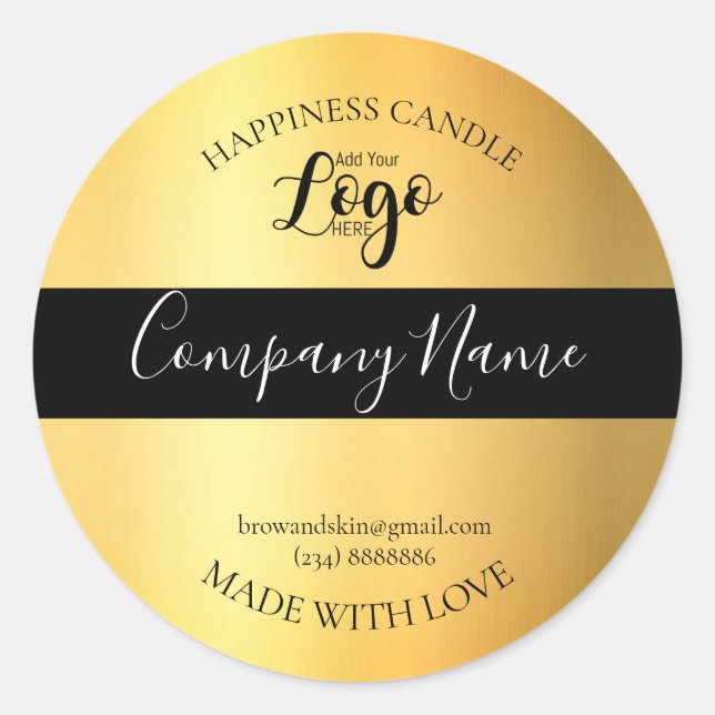 Etiqueta de Vela Homemada Personalizada (Frente)