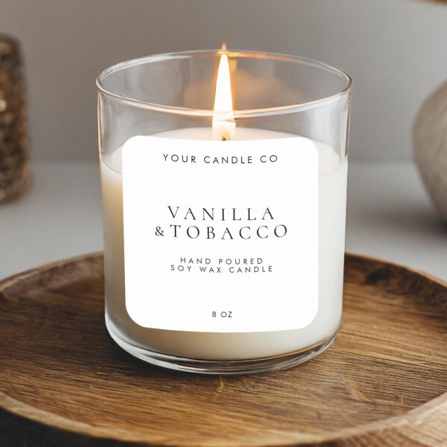 Etiqueta de Vela Mínima Elegante Preta e Branca (Criador carregado)