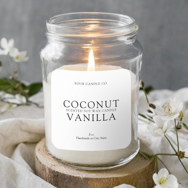 Etiqueta de Vela Mínima Simples Elegante (Criador carregado)