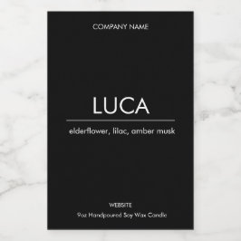 Etiqueta de Vela Minimalista Adesivo Elegante Luca